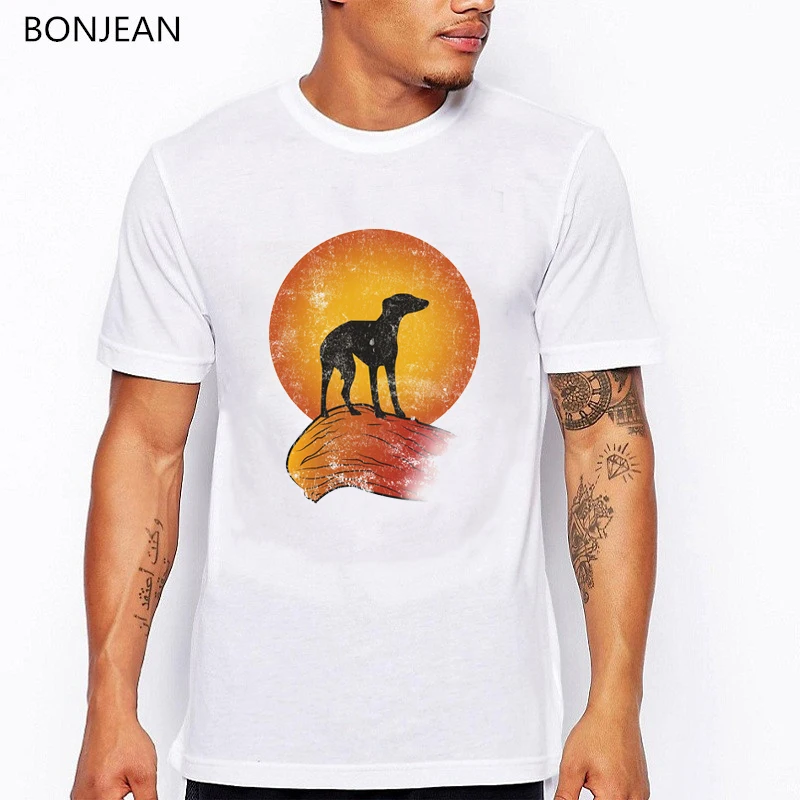 

greyhound Sun mountain animal print t-shirt men new design funny t shirts camisetas hombre summer tops tshirt streetwear