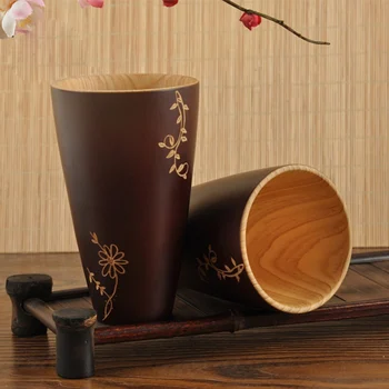 

Natural Fir Cup Retro Personality Wooden Mug Simple Wooden Cup For Coffee Milk Gift