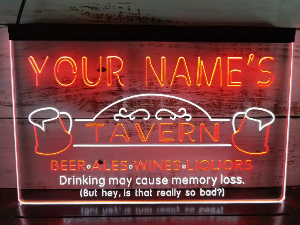 Orange Colour Name Personalized Custom Tavern Man Cave Bar Neon Sign 