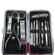 12 шт. маникюрный набор, маникюрный педикюрный набор, кусачки для ногтей, ножницы, набор для ухода, набор для педикюра из нержавеющей стали, маникюрный набор