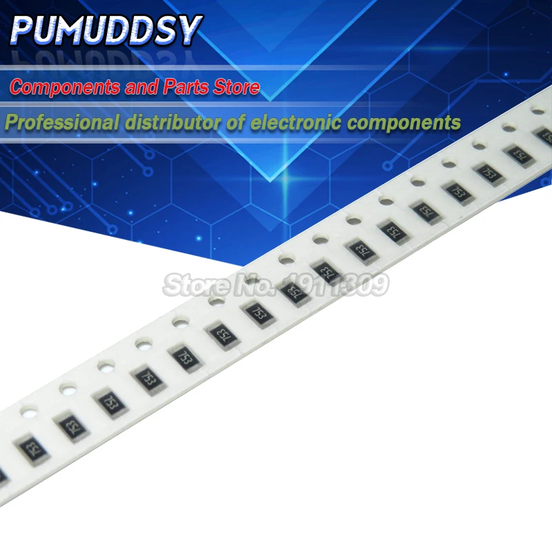 100 шт. 1206 SMD резистор 75 Ом Чип 0 25 Вт 1/4 75R | Электронные компоненты и принадлежности