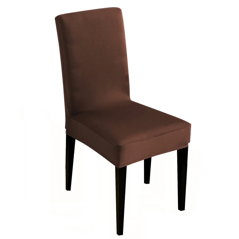 20 однотонных цветов дешевые чехлы для стульев большие эластичные чехлы для стульев чехлы на кресла стрейч вечерние украшения для банкета отеля - Цвет: Chocolate