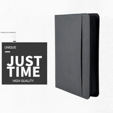 

A4 notebook Document Folder PU Leather Zipped Ring Binder Conference Bag Business Briefcase Office School