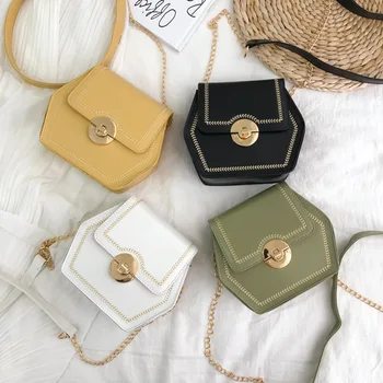 

Fashion Faux Leather Women Crossbocy Bag Small Handbag Round Lock Chain Shoulder Bag