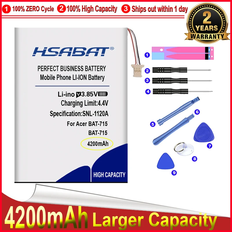 HSABAT 0 Cycle 4200mAh BAT-715 Battery for Acer Iconia Tab B1 B1-A71 B1-710 Replacement Accumulator | Компьютеры и офис