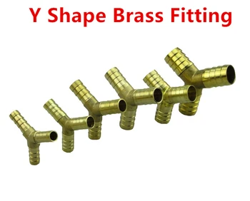 

Jrealmer 1pcs Brass BarbY Type Pipe Fitting 3way connector 6mm 8mm 10mm 12mm 16mm 19mm hose copper Pagoda Water Tube Fittings