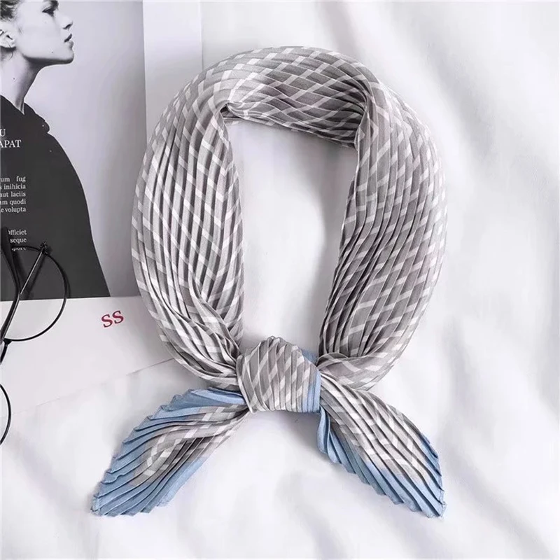 

Fashion Women Small Sweet Silk Scarf Foulard Femme Wrap Handkerchief Bandana Accessories Crinkle Hijab Scarf
