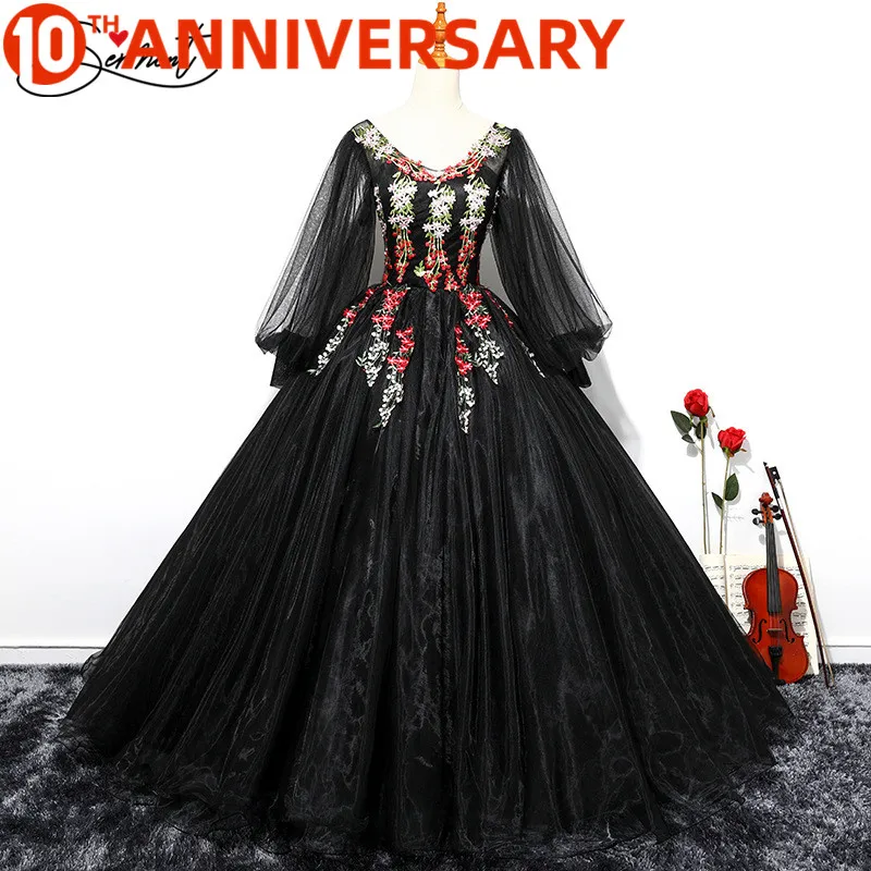 

OllyMurs Color Prom Dress Opera Performance New Spring and Summer 6 Layer 3D Flower Fluffy Thin Shoulder Dress Free Shipping