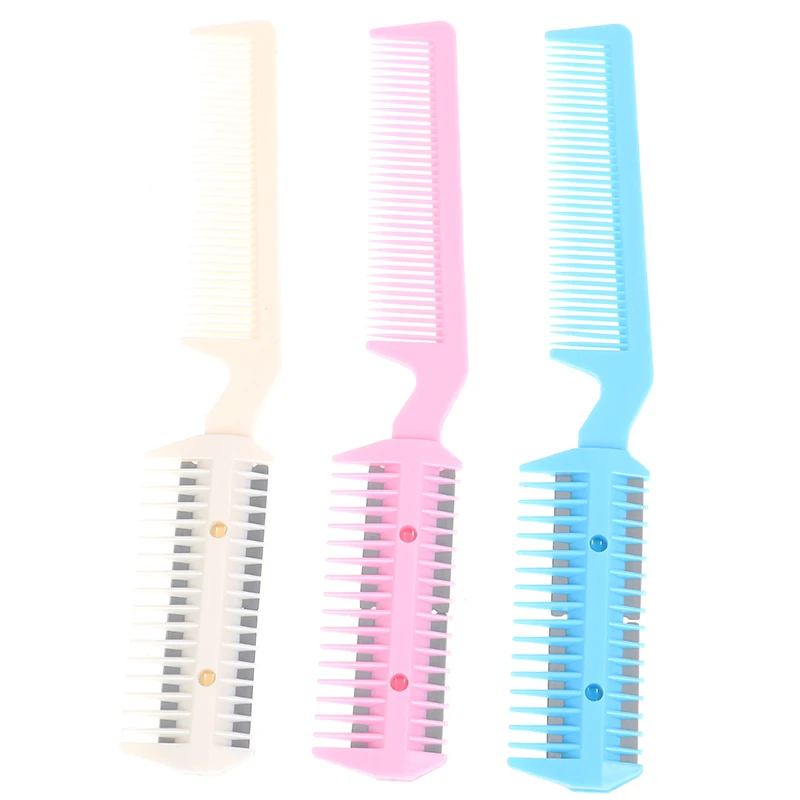 New Razor Comb Hair Cutter Thinning Shaper Comb Razor Blades Trimmer Hair Remover Tool 1pc Color Random