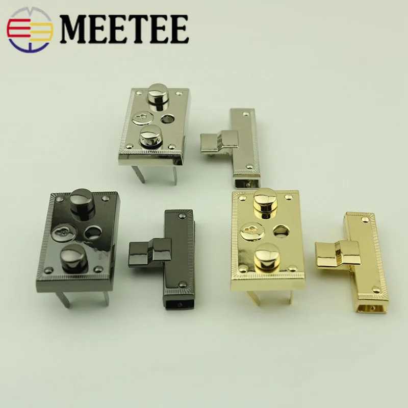 2/5 шт Meetee металлический мешок оснастки замок застежки для женской сумки застежка-Пряжка DIY кошелек с поворотной замки сумки аксессуары для замены пряжки