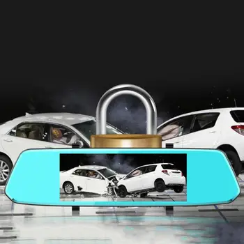 

Backup Camera 7" Mirror Dash Cam Touching Screen 1080P Front and Rear Dual Lens G6KC