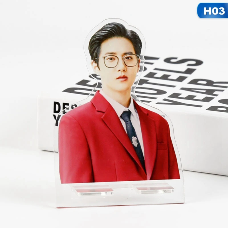 Kpop EXO Members Kawaii Standing Action Figure Doll Acrylic Standee Action Table Decor Stationery Set