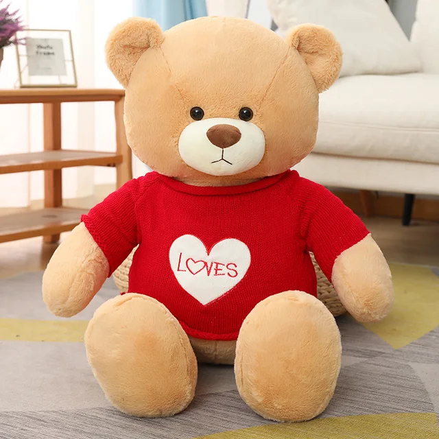 80cm Heart Teddy Bear Plush Toys Stuffed Soft Creative Kawaii Large Animals Doll Pillow For Kids Girls Nice Gifts Home Decor