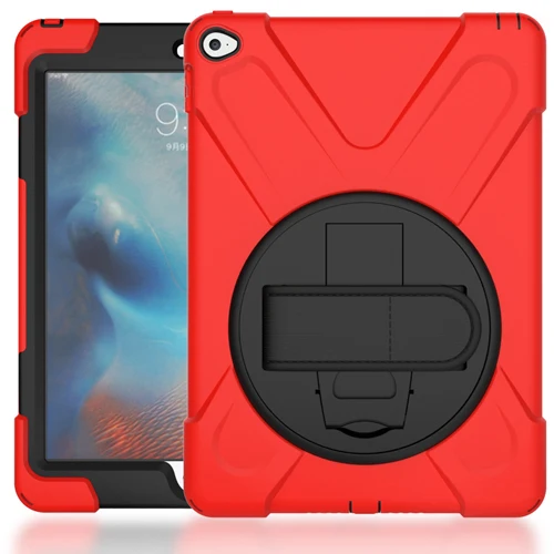 Для iPad Air 3 10,5 Вт/360 Вращающийся противоударный сверхпрочный чехол-подставка для iPad Pro 10,5/iPad Air 3 10,5+ ремешок на руку - Цвет: red