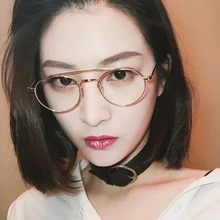 Kilig овальная оправа для очков, прозрачная зеркальная металлическая двухлучевая оправа, женские ретро очки, фирменный дизайн, черное, серебряное, Золотое стекло для глаз