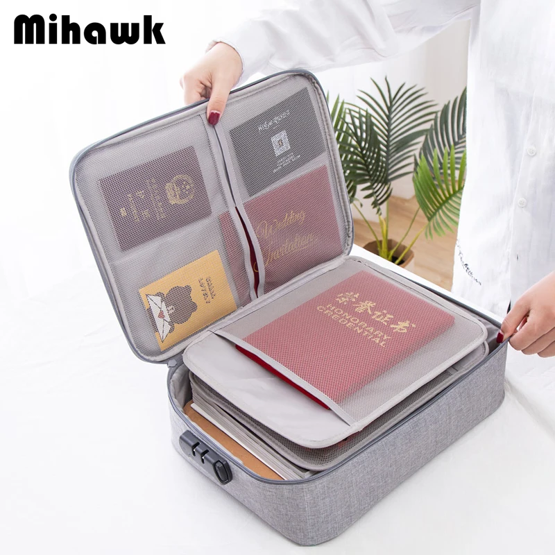 Mihawk большая емкость документов Дорожная сумка Паспорт ID-карты Кредитная карта кошелек для наличных Держатель, органайзер коробка с кодом