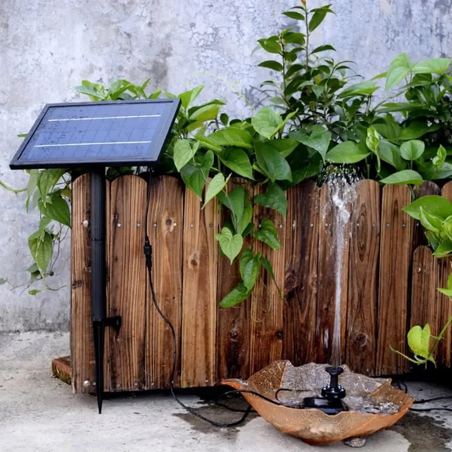 5W Round Shape Solar Powered Outdoor Fountain DC Pump Kit with Solar Panel for Pond Garden