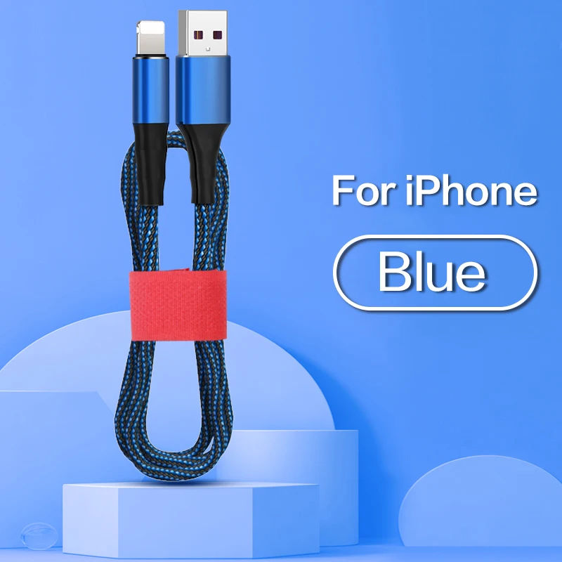 3 А USB кабели для быстрой зарядки для iPhone X XS MAX XR 8 7 6 6s plus ipad mini 1,2 м 1,8 м кабель для зарядки мобильных телефонов - Цвет: For iPhone Blue