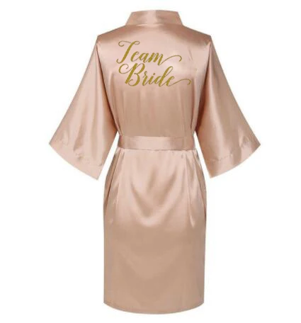 Rose Gold Satin Silk bride robe Wedding Robe Bridesmaid Bride Dressing Gown bridesmaid robes