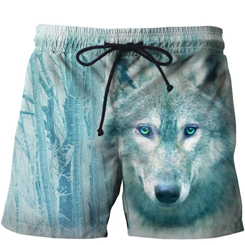 Hot Sale Wolf Printed Board Shorts Men Animal Design 3D Surfing Shorts For Male Summer Beach Shorts Surfing Shorts Drop Ship - Цвет: STK051