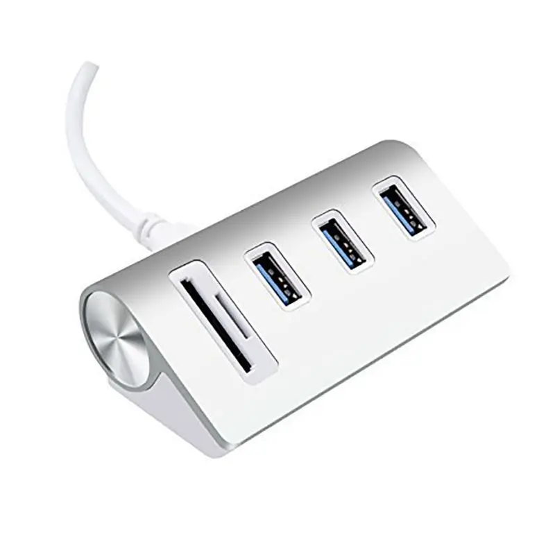 Белый USB 3,0 разветвитель один-на-три компьютера расширительный концентратор многофункциональный считыватель карт памяти - Цвет: Белый