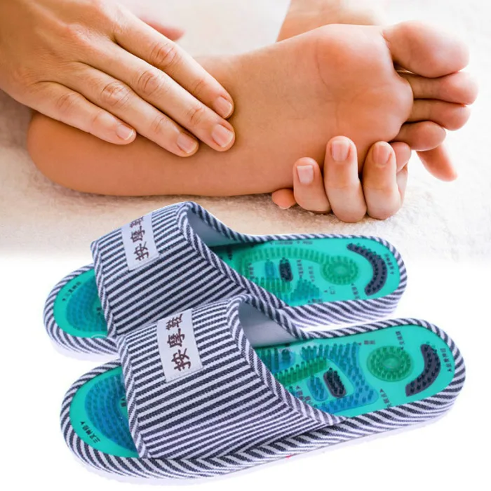 Massage Slippers Striped Reflexology Acupuncture Sandals Foot Acupoint Shoes for Women Men THJ99