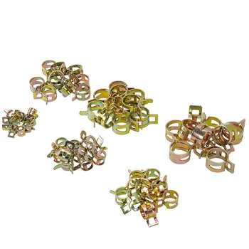 

60pcs Car Spring Clip Fuel Oil Water Metal Gold Hose Pipe Tube Clamp 6/9/10/12/14/15mm Spring Clip