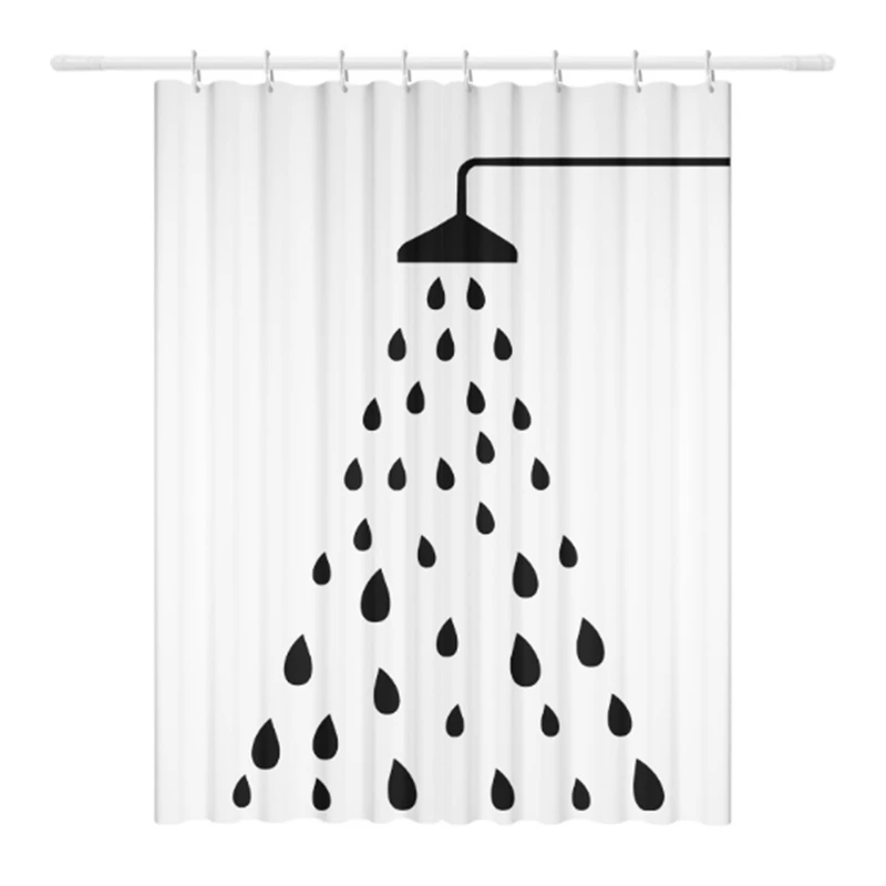 Shower Water Drop Digital Printing Curtain Waterproof | Дом и сад