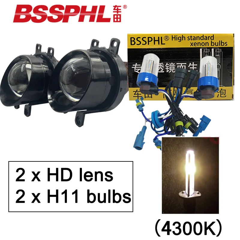4300k warm white BSSPHL автомобильный Стайлинг 3,0 синий луч Биксеноновые линзы проектора HID D2S H11 Противотуманные фары противотуманная усовершенствованная лампа дальнего света для TOYOTA Suzuki Kizashi AGYA AVANZA AYGO AQUA AURION - Цвет: 4300k warm white