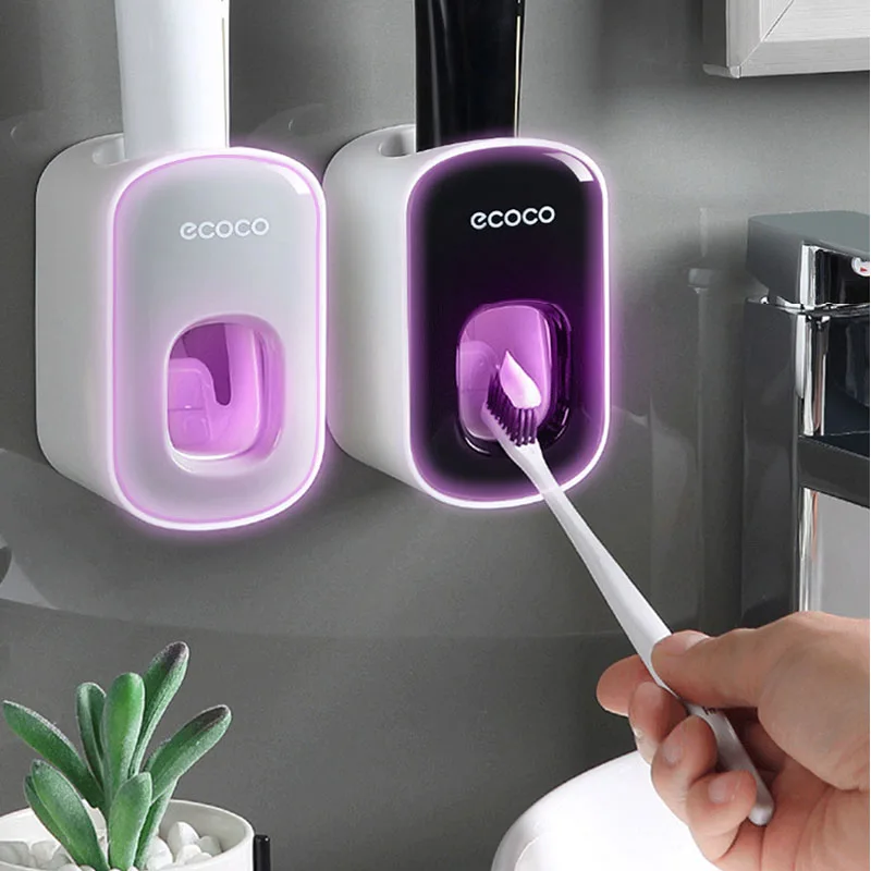 Nuevo  LEDFRE-dispensador automático de pasta de dientes con montaje en pared, exprimidor de pasta dental de Set de accesorios de baño, para baño, LF71019 5ByKVdMpq