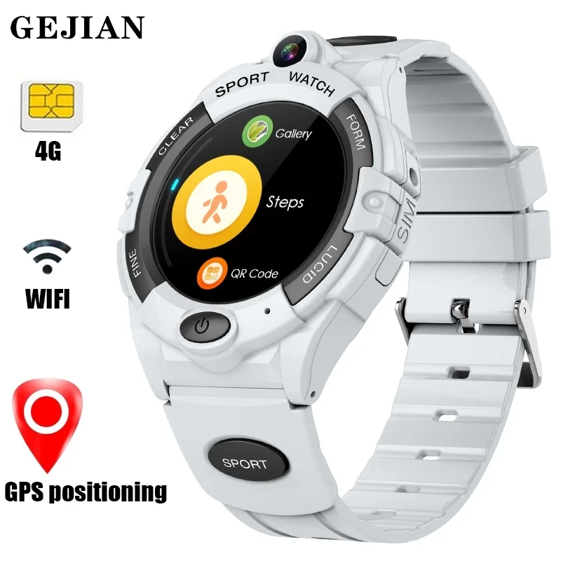 Детские Смарт-часы GEJIAN GPS позиционирование Wi-Fi соединение видеозвонок 4G SIM-карта