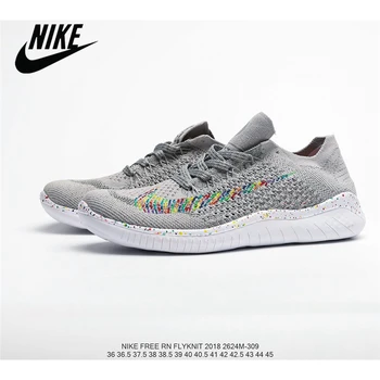 

Nike Free Rn Flyknit Barefoot Series 3M Reflective Gypsophila Mesh Knit Breathable and Lightweight Women's Running Shoes Size