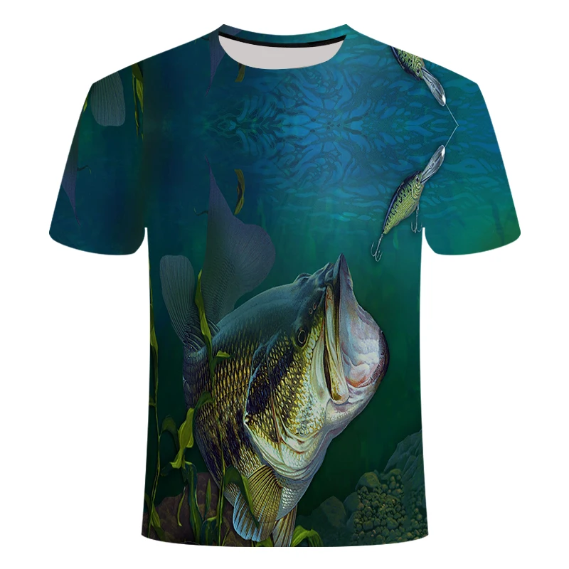 Новинка, футболка, Hd принт, цифровая, для отдыха, 3d, рыба, футболка, мужская, для рыбалки, футболка с круглым воротником, куртка, футболка, интересная рыба, футболка