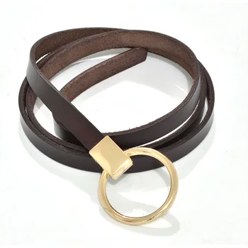 

Korean Version of The Waist Chain of The New Cowkin Belt Ladies A Hundred Leather Belt Belt Women.