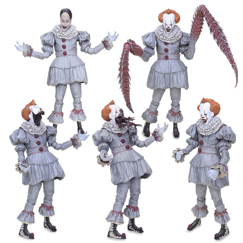 18 см NECA фильм ужасов Стивен Кинг это Pennywise Джокер клоун BJD ПВХ Фигурки Игрушки для мальчиков рождественские куклы дети подарки на Хэллоуин