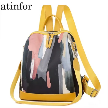 

Anti Theft Fashion Graffiti Pattern Women Oxford Backpack Multifunction Waterproof Backpack for Female Bookbag Travel Bag