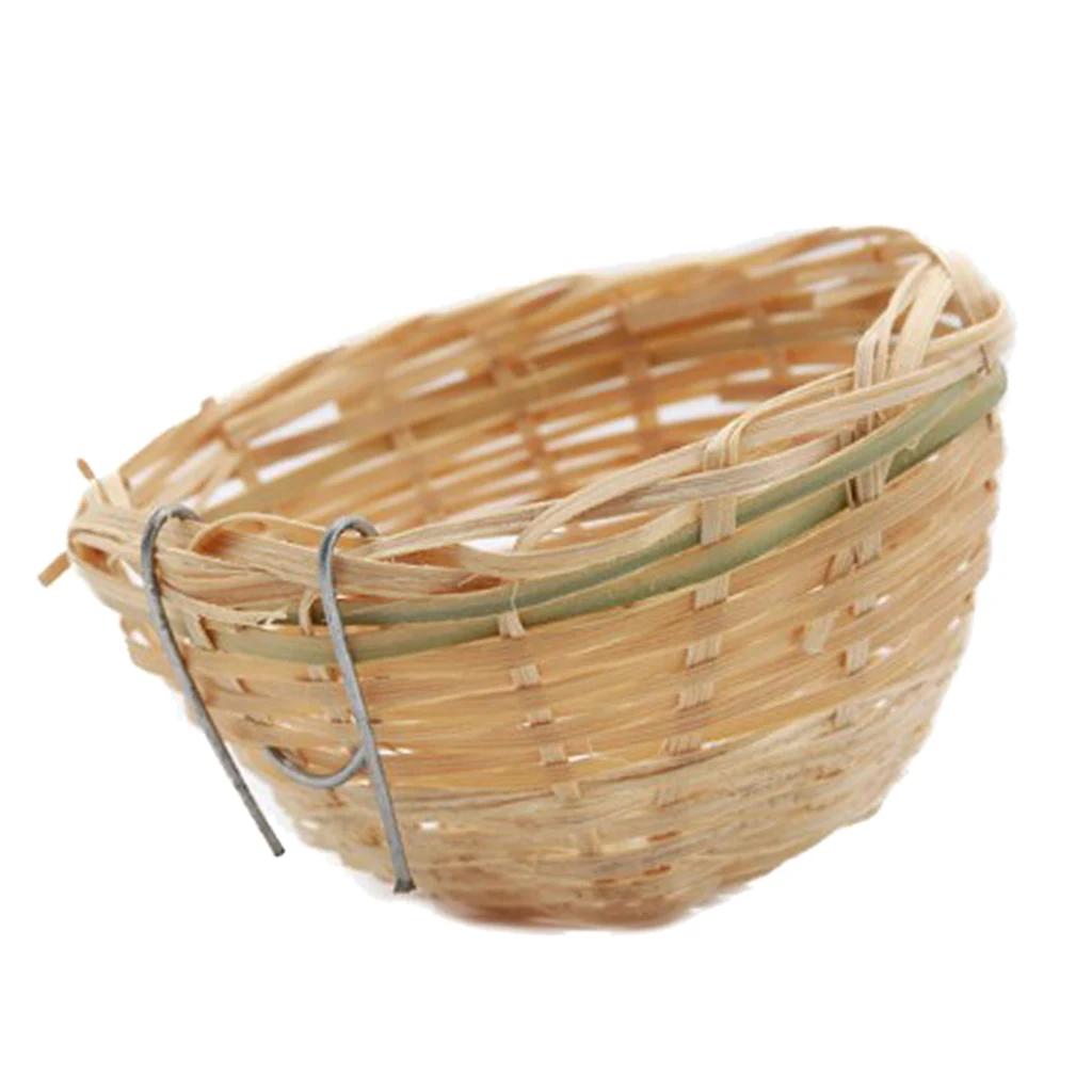 Round Canary Nest Pan Hand-woven Birdhouse Birds Hatching Breeding Nest