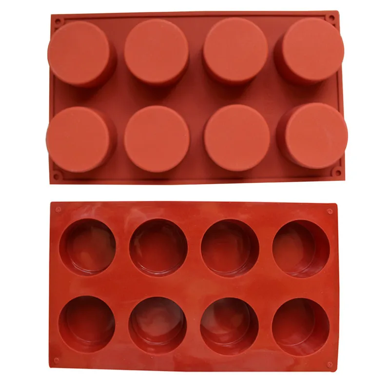 Mini Moule A Gateau En Silicone De Forme Ronde A 8 Trous Moule A Cupcake Fait A La Main A Gelee A Pudding A Biscuits A Muffin A Savon Outils De Cuisson