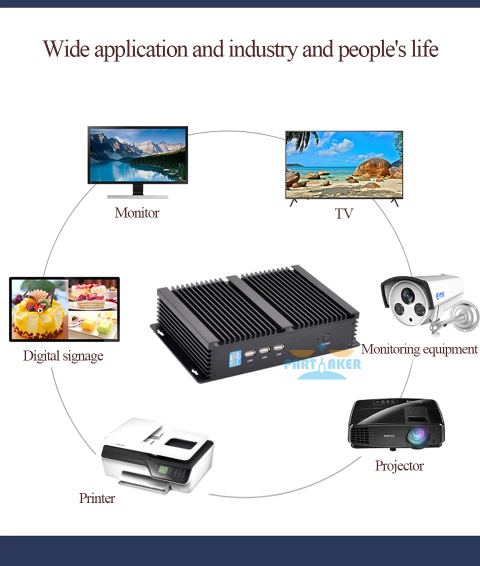 Причастником промышленного безвентиляторного i5 i7 minipc Core i5 8250U i7 8565U 1* Lan 2* COM мини-ПК Windows 10 Linux мини-компьютер настольный 7* USB