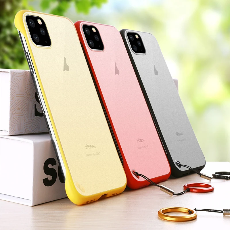 OceSap безрамный чехол для iPhone 11 Pro Max Ультратонкий матовый ПК Противоударный задний