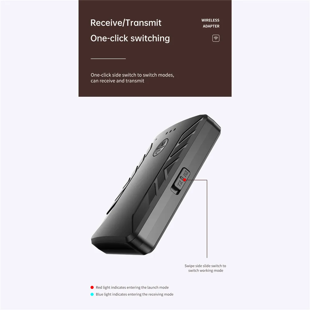T19 Bluetooth 5 0 Wireless Adapter 2 in 1 Bluetooth Audio Transmitter Receiver Adapter Rechargable For Headphone TV PC Speaker