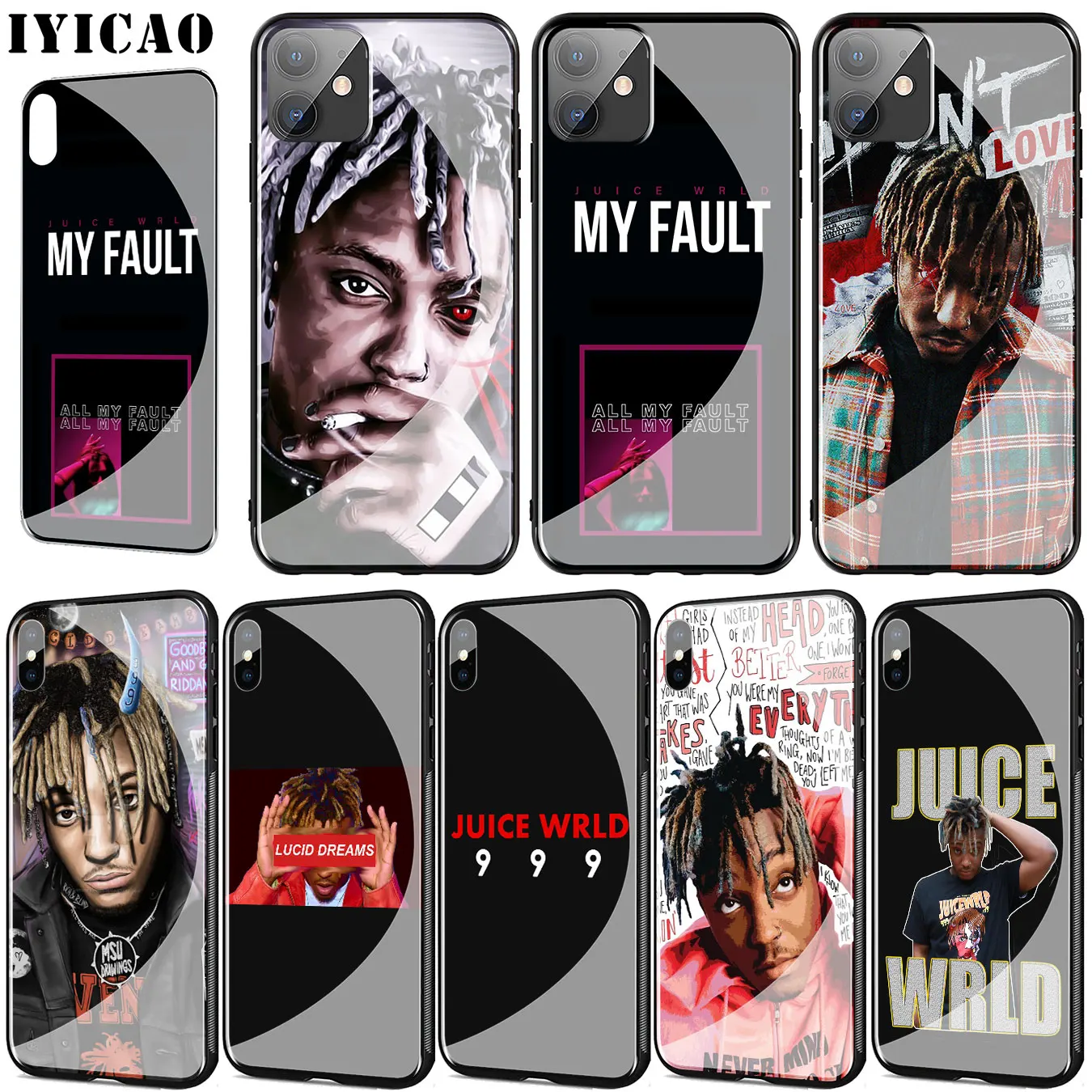 Juice WRLD 999 Tempered Glass Phone Case for iPhone 11 Pro XR X XS Max 6 6S  7 8 Plus 5 5S SE Cover - AliExpress Cellphones & Telecommunications