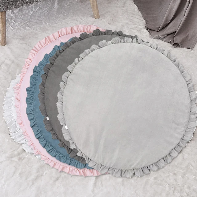 Baby Play Mats Round Soft Cotton Padded Newborn Crawling Mat Infant Play Carpet Girl Boy Kids Room Floor Rugs Nordic Decoration 6
