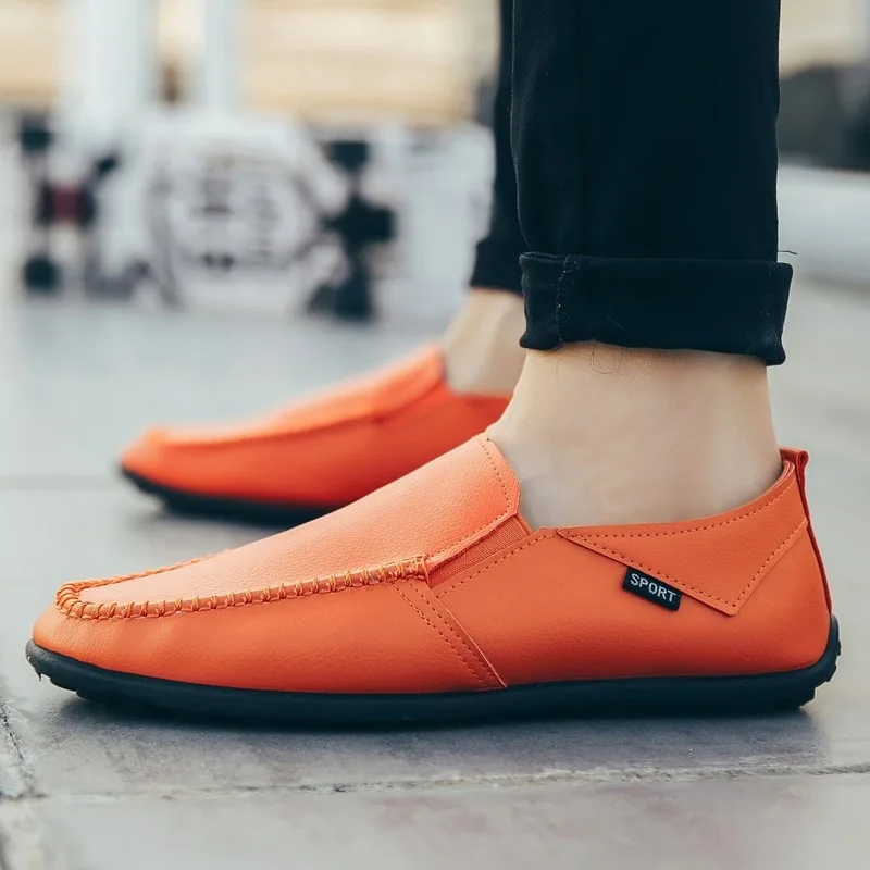 

2019 Autumn And Winter New Style Slip-on the Stem Moccosins Men Foot Covering Shoes PU Leather Shoes Anti-slip MEN'S Casual Shoe