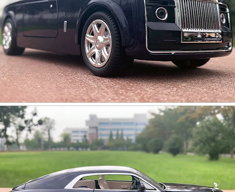 1:24 Rolls Royce Phantom металлические игрушечные колеса, имитационный звуковой светильник, вытяжной задний светильник, коллекция детских подарков, литая под давлением модель автомобиля