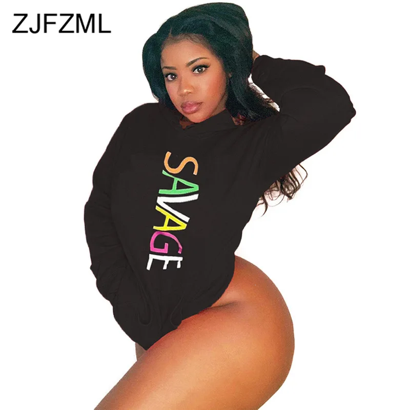 

Autumn Hooded Colorful Letter Sweatshirts for Women Long Sleeve Oversized Hoodie Fashion Female Plus Size Winter Cropped Tops
