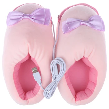 

2019 Practical Safe And Reliable Plush USB Foot Warmer Shoes Soft Electric Heating Slipper Cute Rabbits Christmas Gift For Girls