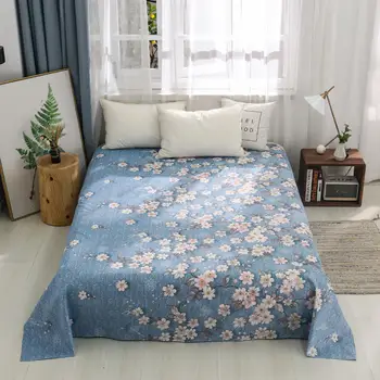 

Bonenjoy 1pc Blue Flower Bed Sheets King Size Bed Linen Polyester Soft Twin Bed Flat Sheet Top Sheets