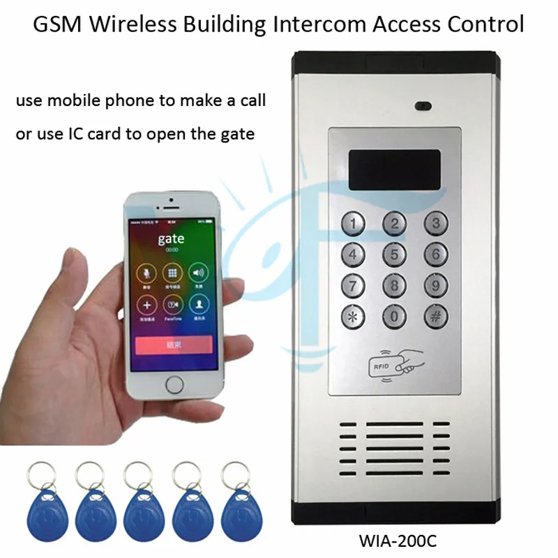 5 шт./лот диапазона квада GSM строительные Апартаменты; домофон Системы доступа Управление ключевые теги ворота открывания двери без стационарный требуется WIA-200C