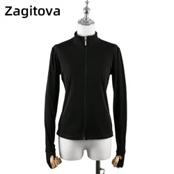 Figure Skating Training Outfit Custom Skating Jacket Children Adult Girls Performance Outfit Black Solid Color